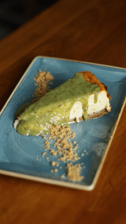 Tarta de queso con chocolate de Dubai
