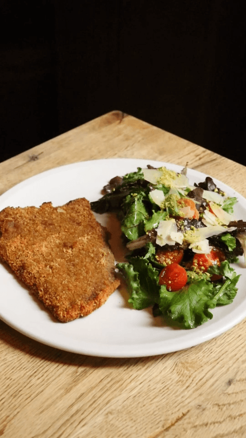 Milanesa de ternera oven