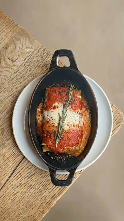 Lasaña de pollo y verduras