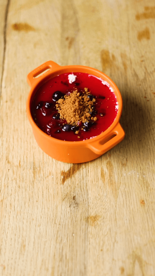 Panna cotta de frutos de rojos
